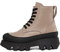 The Vision Stiefel, Damenstiefel, Lederstiefel, Rindslederstiefel, hohe Sohlen, Beige / Schwarz, 40 EU
