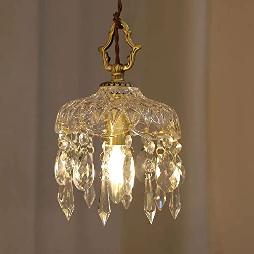 LGDEERCO Moderne Kronleuchter Kristall Pendelleuchte Glas Pendelleuchte Kleine Kronleuchter Für Gang Balkon Nacht Veranda Bar Theke Schlafzimmer Wohnzimmer