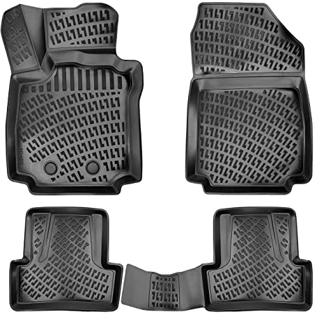 fussmattenprofi.com 3D Auto Gummimatten für Renault Clio 3 Baujahr 2005-2012 | Extra Hoher Rand 5cm TPE Allwetter Geruchlos rutschfest Gummifußmatten Fussmatten Set