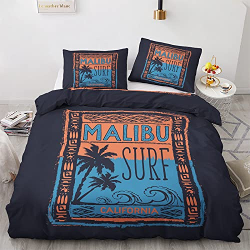 YIKODA Bettwäsche 135x200 cm Surf-Sport, Camping Wendebettwäsche 110gsm Weich Mikrofaser mit reißverschluss + 1 Passender Kissenbezug 80x80 cm
