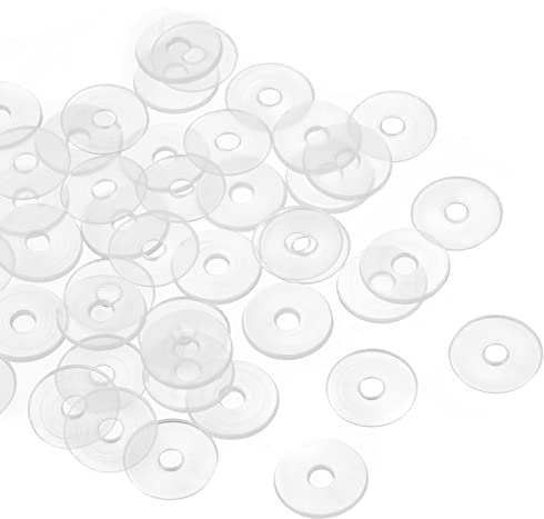 QUARKZMAN M3 Plastica Rotondo Piatto Rondella Guarnizione x 50 pz Nylon Rondella Rotondo Piatto Rondella Guarnizione Guarnizione per Vetro Porta Maniglia, Trasparente