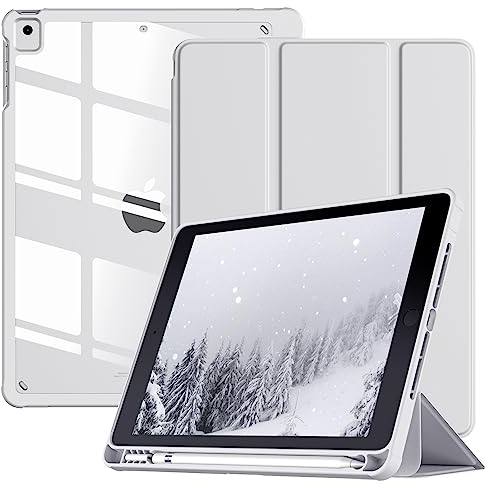 TiMOVO Funda para iPad 6ª/5ª Generación (2018/2017), iPad Air 2/Air 1 (2014/2013), iPad 9,7 Pulgadas con Ranura de Lapiz, Cubierta Delgada de Soporte Trifold, Auto Wake/Sleep, Gris Claro