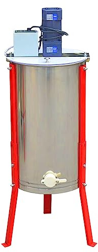 YJSG Electric Honey Extractor, 2/3/4 Frame Stainless Steel Honey Centrifuge Extractor, with Transparent Lid and Height Adjustable Stand, for Apiaries and Family Use,3 Frames