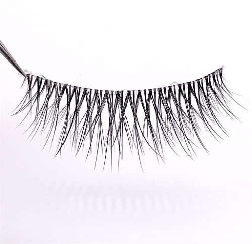 False Eyelashes Cils de vison courts naturels 2 paires de cils Bande invisible Cils de vison Réutilisable Faux cils Maquillage Fake Lashes