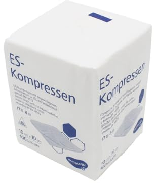 Hartmann ES Mullkompressen, unsteril, 10 x 10 cm, 17-fädig, 8-fach, Art. 4078254 (10 x 100 = 1000 Stück)