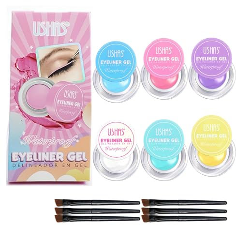6 Farben Liquid Eyeliner Set, Wasserdicht Langlebig Eyeliner Bleistift Set, Hochpigmentierter Eyeliner-Stift-Set, Matte Eyeliner Bunt für den Täglichen Gebrauch und Weihnachten