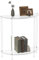 CRTERICX Acryl-Konsolentisch, Halbmond, 74,9 cm, kleiner Eingangstisch, klarer Eingangstisch für Sofa, Foyer, Flur, Wohnzimmer, einfache Montage, 2 Etagen, 30 cm D x 80 cm H