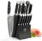 Damascus Knife Set with Block 15pcs,Damascus Knives Set Damascus Steel, Japanese Professional Kitchen Knife Set with Wood Knife Block Black