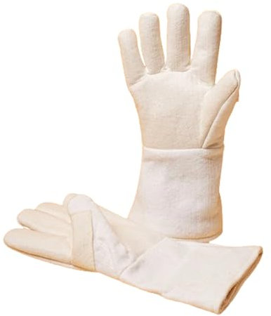 INSTR Wear-resistant Gloves, Pottery High Temperature Resistance Heat Insulation Baking Kiln Five Finger Gloves Safety Gloves