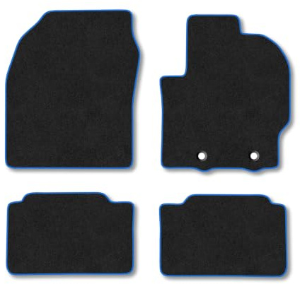 Fits Toyota Yaris (2020+) [Full Hybrid] Carpet Car Floor Mats | Tailored Fit Tufted-Pile Premium Carpet Grey Trim Non-Slip Floor Mats Full Coverage Compatible Accessory Front Rear