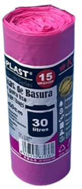 Almericorp Bolsa de autocierre Rosa 30L, 75 bolsas perfumadas - 5 Paquetes de 15 unidades, medida 55x60, resistentes, antigoteo, para baño, oficina, cocina