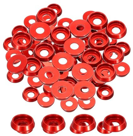 QUARKZMAN Rondelles Coniques M3 Avec Tête en Forme de Coupe, Diamètre du Trou 3 mm/0,12, Rondelles en Aluminium pour Vis RC/FPV/PC/Drone/Accessoires Mécaniques, Lot de 20 (Rouge)