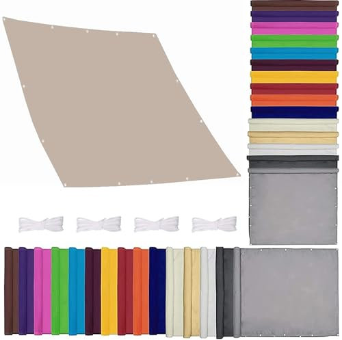 Tende da Sole per Esterno 1.8 x 4 m Protezione Raggi UV Tenda da Sole con Anelli Resistenza Allo Strappo Frangivento per Giardino e Terrazza, Piscina, Tortora