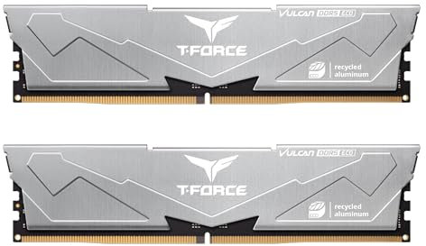 TEAMGROUP T-Force Vulcan ECO DDR5 32 GB (2 x 16 GB) 6000 MHz (PC5-48000) CL30 modulo di memoria RAM per chipset serie 600 700 XMP 3.0 argento FLESD532G6000HC30DC01..
