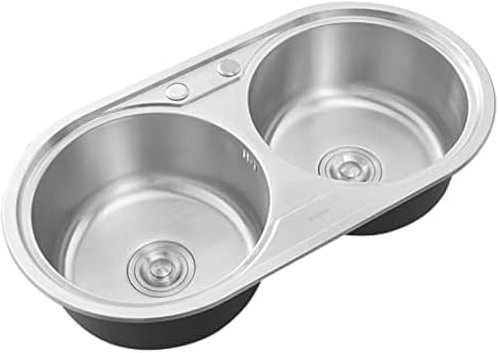 Évier de Cuisine Petit évier Éviers de Cuisine Petit évier de Cuisine Inserts d'évier pour évier de Cuisine Évier de Cuisine avec Accessoires Évier de Cuisine Utilitaire Rond à Double cuve a