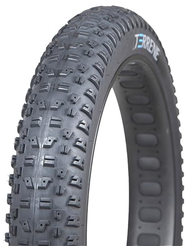 Fat Bike Tire for Bike and Bicycle by Terrene - Wazia Light 26x4.6 Inch Lightweight, Tubeless, All-Season, Stud Capable Bike Tires for Snow and Ice - 120 TPI Fat Tire Bike Accessories for Adult Bikes