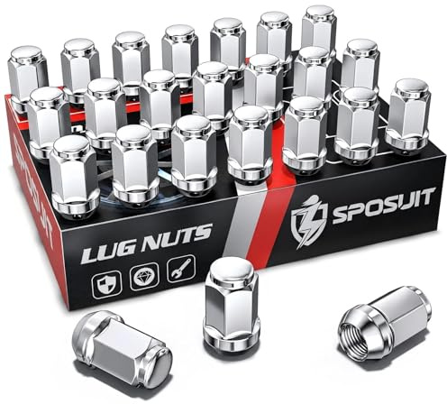Sposuit 24 Stück M12 x 1,5 Chrom-Radmuttern, 19 mm Sechskant, Ersatz für Toyota