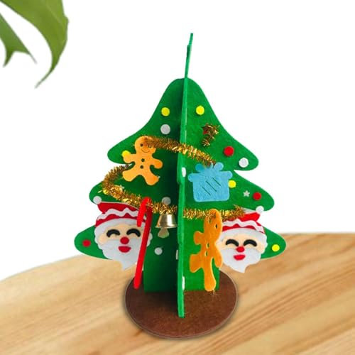 Albero di Natale in feltro - Albero di Natale in feltro, kit di artigianato per albero di Natale | Artigianato natalizio decorativo non tessuto per bambini, Babbo Natale/Orignale