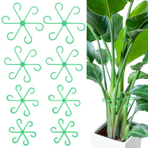 12 Stück Pflanzenstütze Staudenhalter,Monstera Rankhilfe,Alocasia Pflanzenhalter,Stängelstütze Pflanzenstütze Kunststoff,4 Größe Plant Support Rings,Pflanzenklammern für Kletterpflanzen-Grün