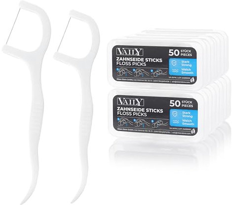 Vaily Bastoncini per filo interdentale, confezione da 400 pezzi, bastoncini da denti, stuzzicadenti per pulire gli spazi interdentali, supporto per la cura dei denti