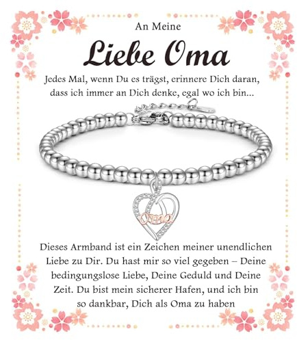 FAOMZQ Mama Oma Geschenk, Armband mit Gravur für Beste Mama Oma, Liebevolles Muttertagsgeschenk für Mutter Großmutter, Geschenkideen zum Muttertag Geburtstag Weihnachten
