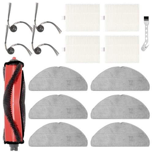 DianSung Accesorios para Roborock Q7 L5+, Q7 M5, Q7 M5+, Q7 L5 robot aspirador piezas de repuesto, 1 cepillo principal, 4 cepillos laterales, 4 filtros Hepa, 6 paño