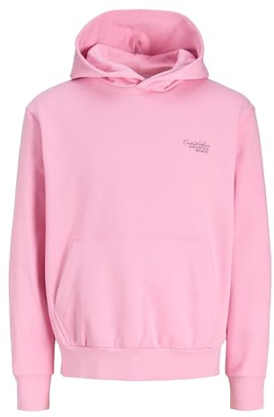 JACK & JONES Sweat Hood Jjroar-Felpa con Cappuccio, Prism Pink, M Uomo