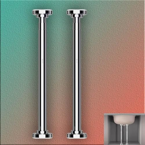 Pieds réglables, 2 supports de lavabo sous plan en acier inoxydable, poteaux télescopiques for installation et réparation d'évier de cuisine(Height 60 100cm)
