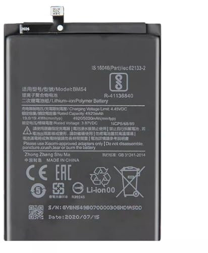 TODOBARATO 24HORAS Bateria BM54 para Xiaomi Redmi Note 9 - Note 9T 5G 5000 mAh