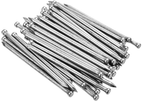 Unifizz 100pcs 100mm Finishing Nails Carbon Steel Headless Nails for Picture Hanging, Small Hardware Nails for Wood Frame, Wall Trim, Baseboards and Art Projects,Silver