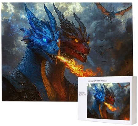 Puzzle 6000 Teile Erwachsene Feuerdrachen, Impossible Klassische Jigsaw Puzzles 179 x 105cm, Geschicklichkeitsspiel für die ganze Familie, Puzzle farbenfrohes Legespiel Home Dekoration Geschenk k-459