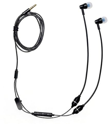 Sanxir Air Tube Kopfhörer mit 3,5-mm-Klinkenstecker, EMF-blockierende Kopfhörer, strahlungsfreie Headsets mit Ohrbügel, strahlungsfreie Ohrhörer, bequemer und sicherer Stereo-Sound (Schwarz)