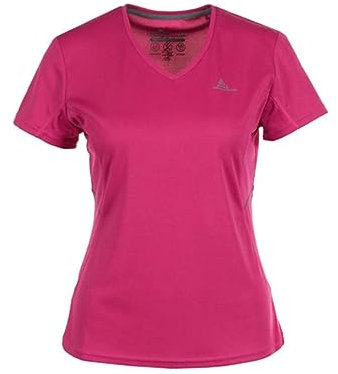Peak Mountain ACRIM/ZE - Maglietta a Maniche Corte, da Trekking, da Donna, Colore: Fucsia, Taglia S