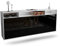 Dekati Sideboard Concord hängend (180x77x35cm) Korpus Weiss matt - Front Hochglanz Schwarz - Push to Open