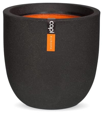Capi Europe - Blumentopf Kugel Smooth NL - 35x34 - Schwarz - Öffnung Ø29 - Blumentopf für den Innen- und Außeneinsatz - Bruchsicher - 100% recycelbar - KBL932