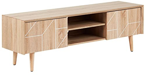 Beliani Mobile TV in Colore Legno Chiaro Sonoma Franklin