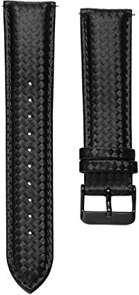 20mm 22mm Schnellspanner Black Carbon-Faser-Leder-Uhrenarmband Band Ersatzband Schwarz,22mm