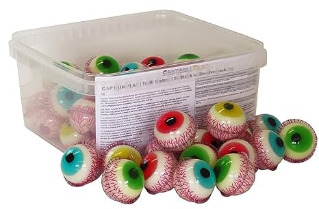 CAPTAIN PLAY | Trolli Glotzer Halloween Süßigkeiten | 50 Stück in Einzelverpackung