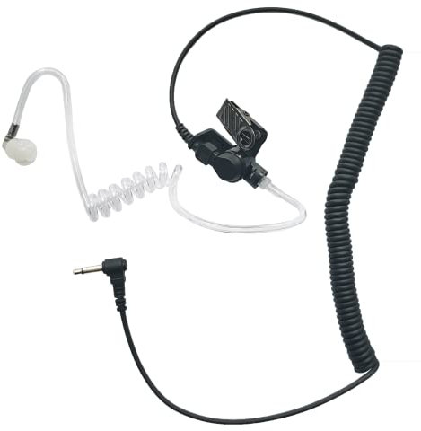 JUYODE 3.5mm Listen Only Earpiece 1 Pin Two-Way Radios Receiver Walkie Talkie Headset with Clear Acoustic Tube Earbud Single Side for Speaker Mic Jacks Audio Kit for Police Security Law Enforcement