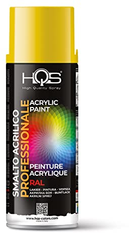 HQS Bombe de peinture acrylique, couleurs Ral (Ral 1021 - Jaune colza)