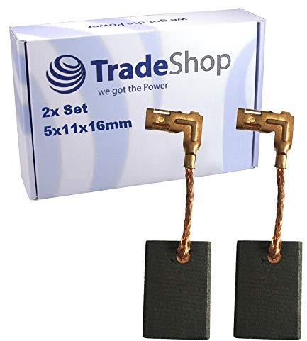 2x Trade-Shop Kohlebürste Motorkohle 5x11x16mm für Makita Bohrhammer HR2230 HR2300 HR2350 HR2460 HR2460F HR2470 HR2470F HR2470T HR2470FT HR2600 HR2601 HR2610