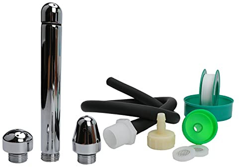 Nozzle Shower 3 Heads Metal Cleaner & 20 inches Silicone Nozzle Enema Attachment Reusable Douche Black Hose Nozzle Cleansing Colonic Douche System Cleaner