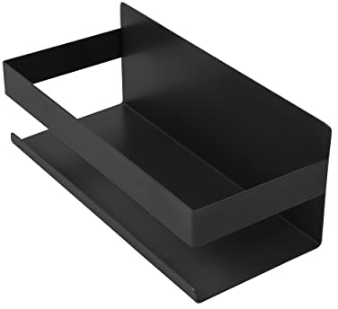 INOXLM lavorazioni inox Mensola Doccia, Autoadesivo Mensole Bagno Angolare Organizzatore, Mensola Cucina, Mensola per Cucina, Porta Spezie (Black)