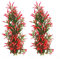 Tfwadmx Lot de 2 grandes plantes d'aquarium artificielles d'environ 31,8 cm pour décoration d'aquarium Plante en plastique pour crevettes Betta glaïeul rouge