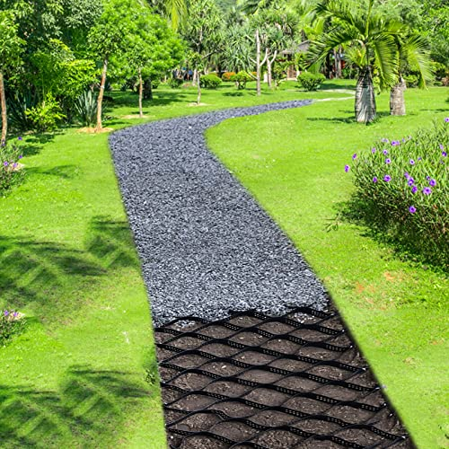 Kiesgitter Kiesmatten Kieswaben Kies-Geo-Bodengitter Für Den Garten, Füllen Von Betonfelsen Steingras, Durchlässige Pflastersteine Für Einfahrten/Parkplätze/Wege, Bodengitter 5m/6m/7m/8m/9m/10m Breit