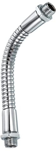 PATIKIL 4.7 Universal Gooseneck Hose, M10 Fine Thread Metal Bendable Hose Flexible Arm Gooseneck Tube Extension for Multifunction DIY, Silver Tone