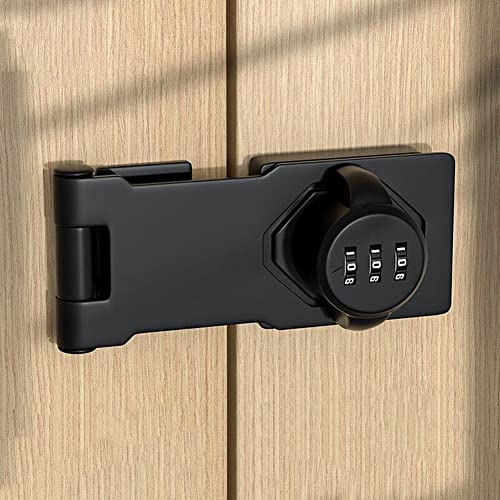 Cerradura de combinación de cerradura de cilindro para armario de muebles, cerradura de hebilla de 3 dígitos para cajón de archivos/buzón/cerradura de gabinete de almacenamiento, color negro