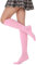 FGFD&OU Calzini da Ginocchio Coscia da Donna Sopra il Ginocchio Lunghi Termici Natalizie Stivali di Coscia Alta Retro per Lady e Ragazze (V-Medio Alto-Rosa)