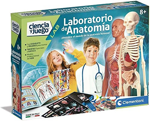 Clementoni, Laboratorio de Anatomía, Juego Educativo de Ciencias, Aprende Anatomía y Cuerpo Humano, Juguete niños 8 años, Juguete en español (55485)