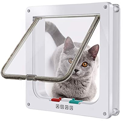 Moaobooh Gatera para Gatos, gatera para Cristal, Entrada y Salida controlables, Apta para Gatos y Perros de pequeño tamaño